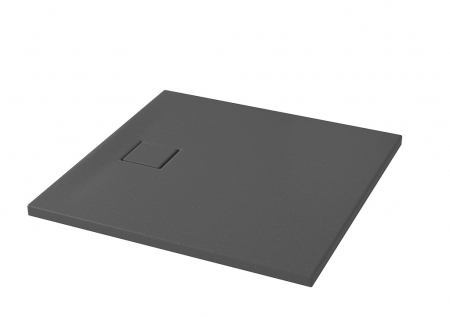 Cadite dus - Cadita dus patrata gri mat 90x90 cm Cersanit Tako Slim cu sifon inclus