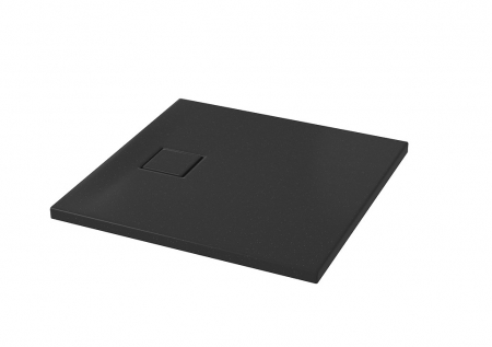 Cadite dus - Cadita dus patrata neagra 80x80 cm Cersanit Tako Slim cu sifon inclus