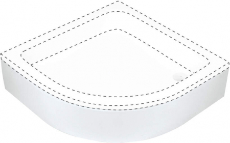 Cadite dus - Cadita dus semirotunda alba 80x80 cm Deante Plus II