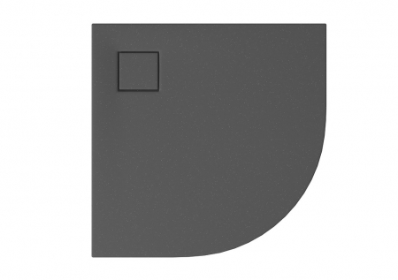 Cadita dus semirotunda gri mat 90x90 cm Cersanit Tako Slim cu sifon inclus [1]
