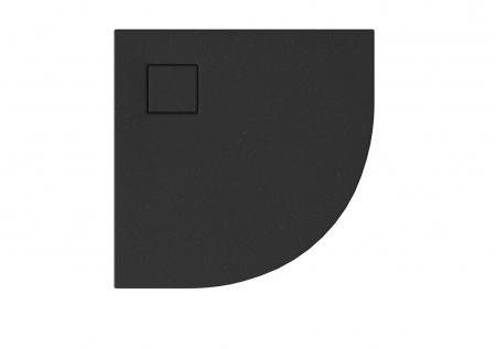 Cadita dus semirotunda neagra 80x80 cm Cersanit Tako Slim cu sifon inclus [1]