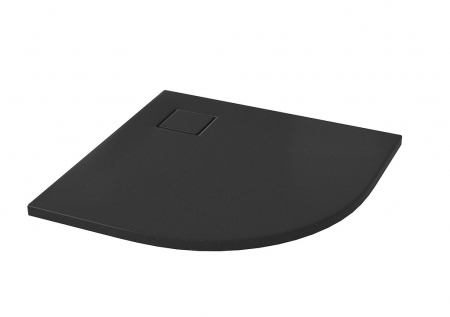 Cadite dus - Cadita dus semirotunda neagra 90x90 cm Cersanit Tako Slim cu sifon inclus