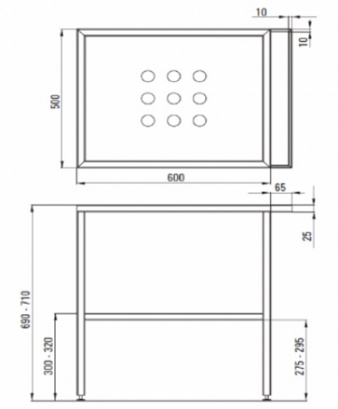 Cadru metalic cu port prosop negru pentru lavoar baie 66.5 cm, Deante [3]