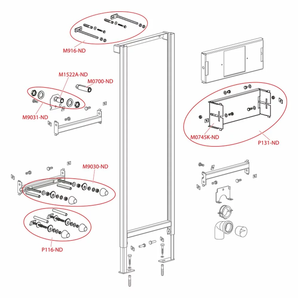 Cadru metalic pisoar suspendat 112 cm, Alcadrain [2]