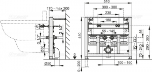 Cadru montaj pentru bideu Alcaplast 450 mm [1]