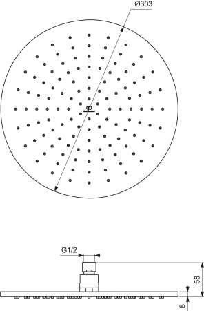 Palarie dus rotunda Ideal Standard Idealrain gri magnetic mat 300 mm [2]