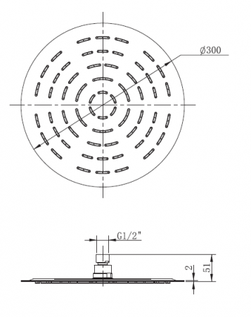 Cap de dus slim, rotund 300 mm, metal, finisaj oglinda, Inula FDesign [1]