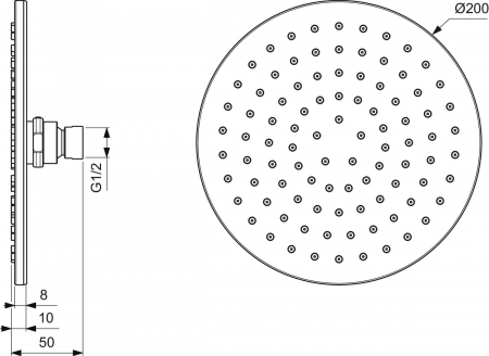 Palarie dus rotunda Ideal Standard Idealrain crom lucios [2]