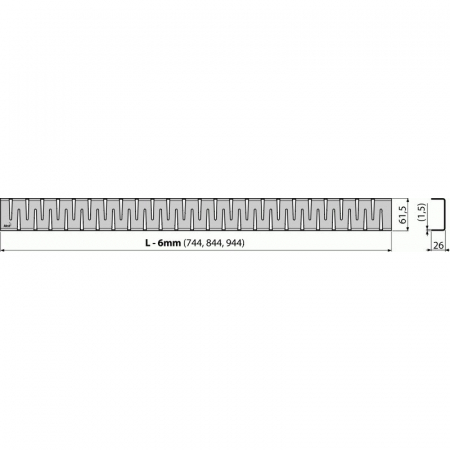 Capac pentru rigola dus din otel inoxidabil lucios 750 mm Alcadrain ZIP-750L [1]