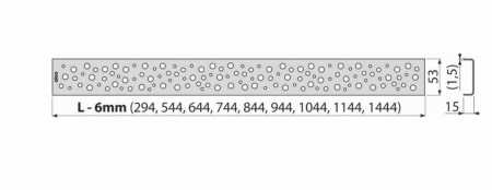 Capac pentru rigola dus din otel inoxidabil, crom, mat, 750 mm Alcadrain BUBLE-750M [1]