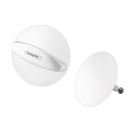 Masti, sifoane si suporturi cazi - Capac ventil cada si maner rotire preaplin Hansgrohe Flexaplus, alb mat