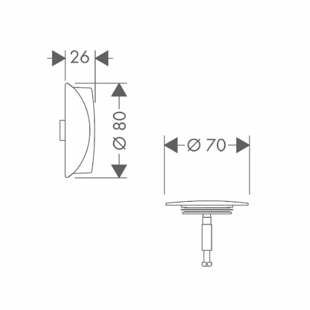 Capac ventil cada si maner rotire preaplin Hansgrohe Flexaplus, alb mat [1]