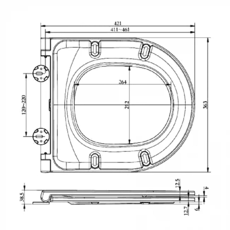 Capac Wc cu soft close si quick release, Feeling, cappuccino mat, RAK [3]
