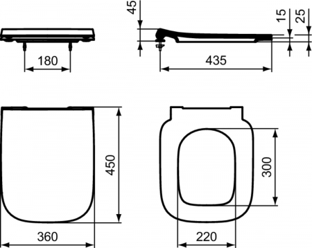 Capac wc soft close duroplast Ideal Standard i.Life A Slim alb lucios [6]