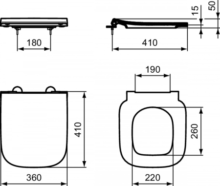 Capac wc soft close duroplast Ideal Standard i.Life S Slim alb [5]