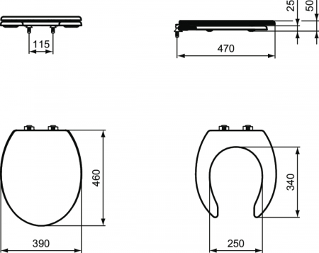 Capac wc pentru persoane cu dizabilitati Ideal Standard Maia alb [3]