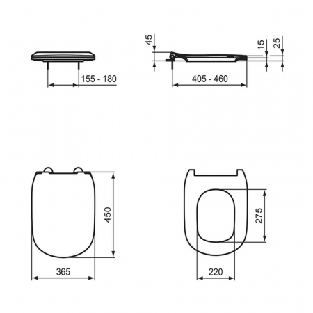 Capac wc soft close duroplast Ideal Standard Tesi Slim alb [5]