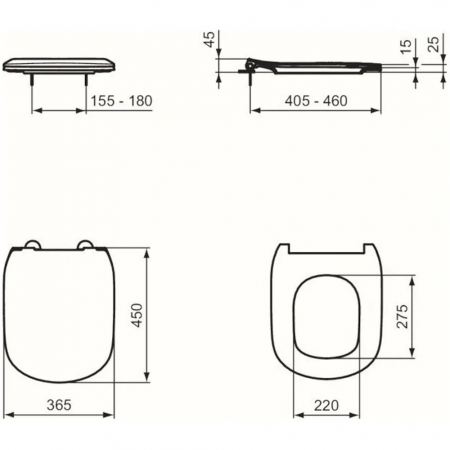 Capac wc soft close duroplast Ideal Standard Tesi Slim negru mat [5]