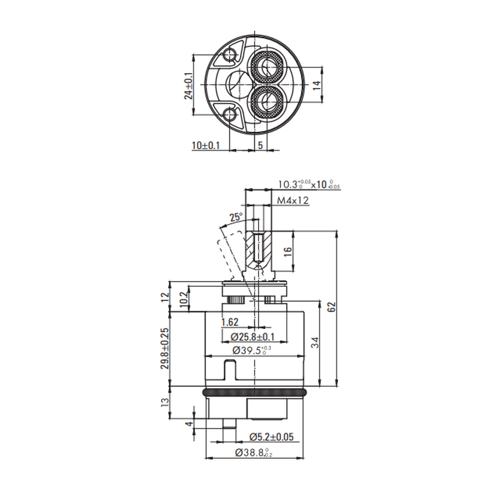 Cartus ceramic inalt 40 mm Deante [2]