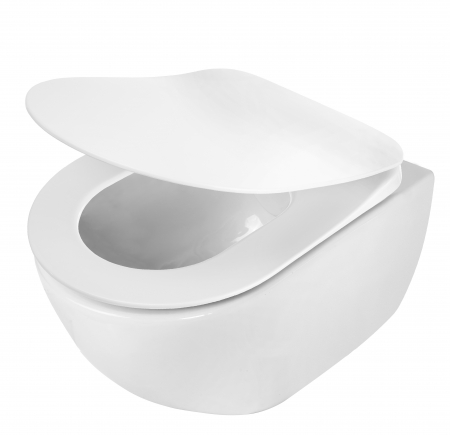 Vas Wc suspendat rimless alb cu capac soft close inclus Deante, Peonia [1]