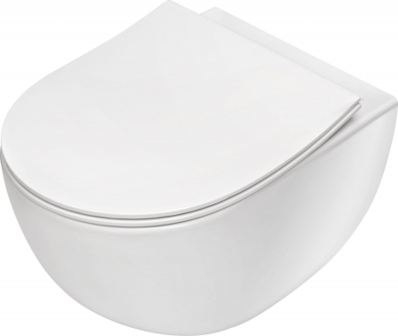 Vase WC - Vas Wc suspendat rimless alb cu capac soft close inclus Deante, Peonia