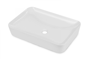 Chiuvete baie - Lavoar pe blat alb lucios 60 cm, dreptunghiular, Deante Tess