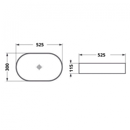 Lavoar baie pe blat, albastru mat, oval, ventil inclus, 52.5 cm, Adelais Foglia [2]