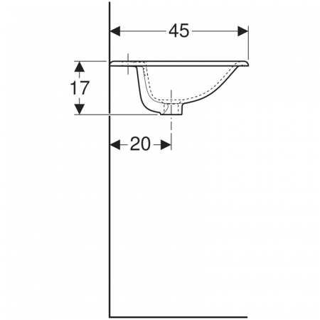Lavoar baie incastrat alb 55 cm Geberit Selnova Square [3]