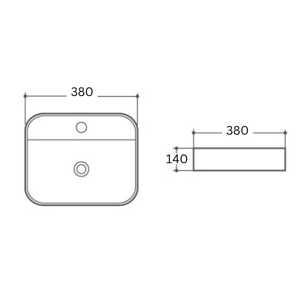 Lavoar pe blat alb, dreptunghiular, 38 cm, Fluminia Juno [5]