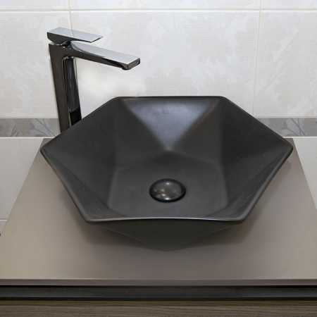 Chiuveta baie pe blat neagra,Fluminia, Black Diamond [4]