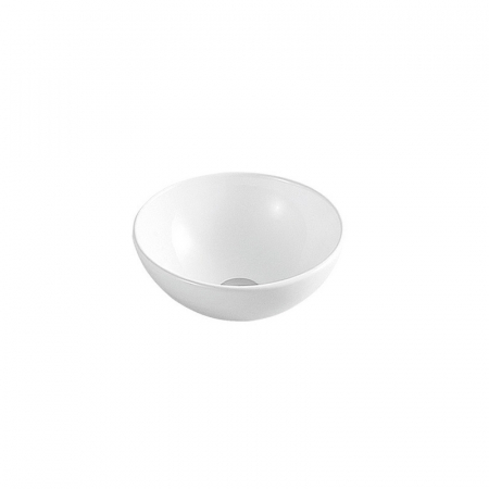 Baie - Lavoar pe blat alb lucios 33 cm, rotund, Fluminia Round