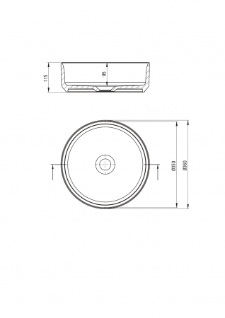 Lavoar pe blat alb lucios 36 cm, rotund, Deante Silia [5]