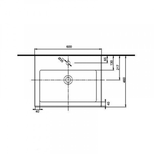 Lavoar baie suspendat alb lucios 60 cm, dreptunghiular, Kolo Twins [3]