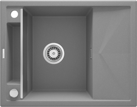Chiuvete bucatarie compozit - Chiuveta bucatarie compozit cu picurator gri mat Deante Magnetic