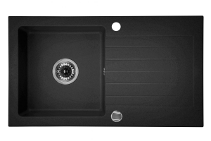 Set chiuveta bucatarie compozit cu picurator si baterie graphite Deante, Zorba [1]