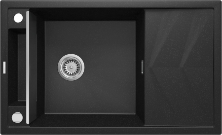 Chiuvete bucatarie compozit - Chiuveta bucatarie compozit dreptunghiulara cu picurator grafit metalic Deante Magnetic