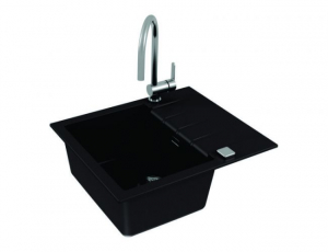 Chiuveta bucatarie compozit negru carbon cu picurator Alveus Cadit 10 [1]