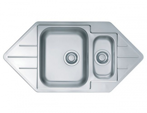 Chiuvete bucatarie inox - Chiuveta bucatarie inox leinen cu doua cuve si picurator Alveus Line 40
