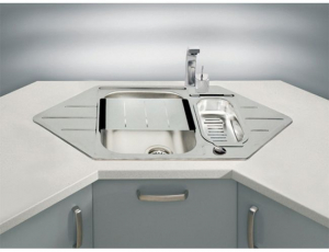 Chiuveta bucatarie inox leinen cu doua cuve si picurator Alveus Line 40 [1]