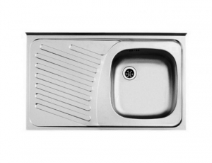 Chiuvete bucatarie inox - Chiuveta bucatarie inox satin cu o cuva si picurator, dreapta, Alveus Compact 10