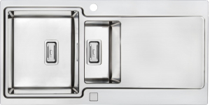 Chiuvete bucatarie inox - Chiuveta bucatarie inox cu doua cuve si picurator crom Deante Prospero