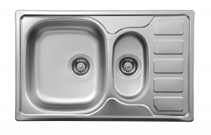 Chiuvete bucatarie inox - Chiuveta bucatarie inox cu doua cuve crom satin Deante Soul