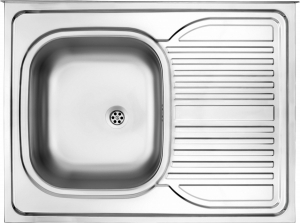 Chiuvete bucatarie inox - Chiuveta bucatarie inox cu picurator crom satin, cuva stanga, Deante Tango