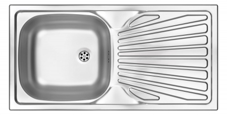 Bucatarie - Chiuveta bucatarie inox cu picurator 860x435 mm Deante, Techno