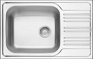 Chiuvete bucatarie inox - Chiuveta bucatarie inox cu picurator crom satin, 78x50 cm, Deante Xylo