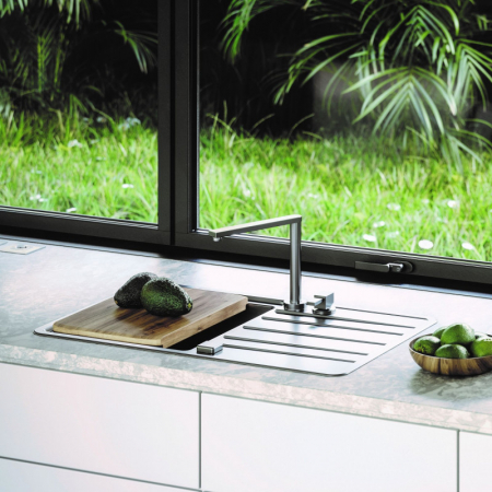 Chiuveta bucatarie inox cu pop-up si scurgere, cuva stanga, Alveus Rando 50 [2]