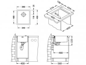 Chiuveta bucatarie inox culoare aurie Alveus Monarch Quadrix 20 [2]