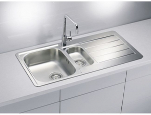 Chiuveta bucatarie inox doua cuve crom satin Alveus Line 10 [1]