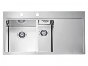 Bucatarie - Chiuveta bucatarie inox doua cuve, cuva stanga, Alveus Pure 60