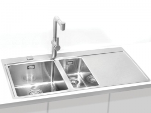 Chiuveta bucatarie inox doua cuve, cuva stanga, Alveus Pure 60 [1]
